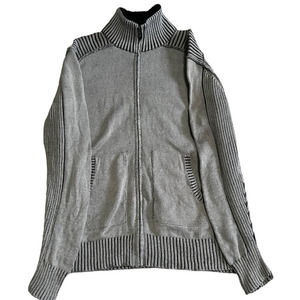 BKE Gray Full Zip Front Athletic Fit Sweater Jacket Size L
